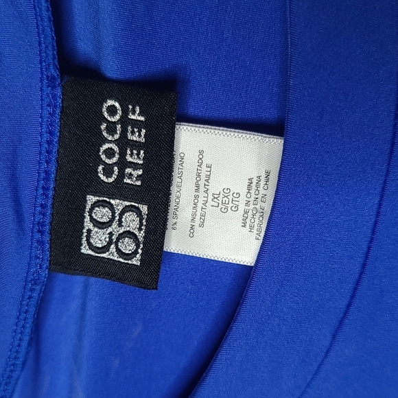 NWT Coco Reef weekend swimsuit cover up top blue swim sz L/XL - Picture 5 of 9